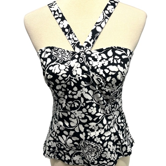 White House Black Market Floral Corset V Strap Top - Picture 2 of 11